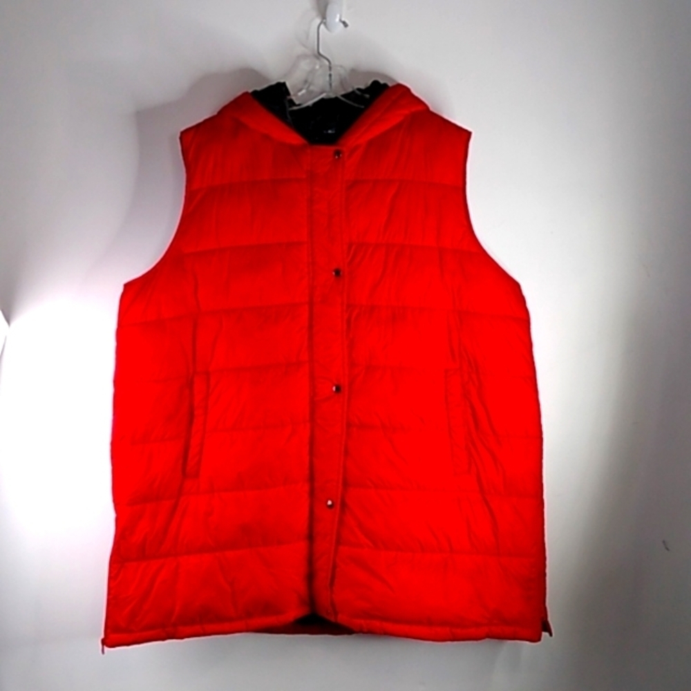 Swiss Tech - Bright Red Hooded Puffer Vest - Size 3X